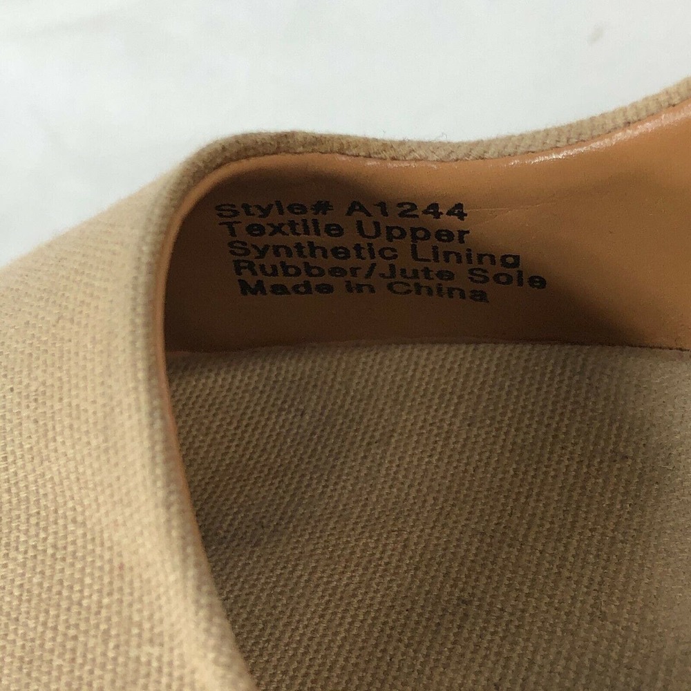 J.Crew Women's Canvas Espadrille Wedge Heel Size 9 A1244 Jute Sole - Picture 9 of 11